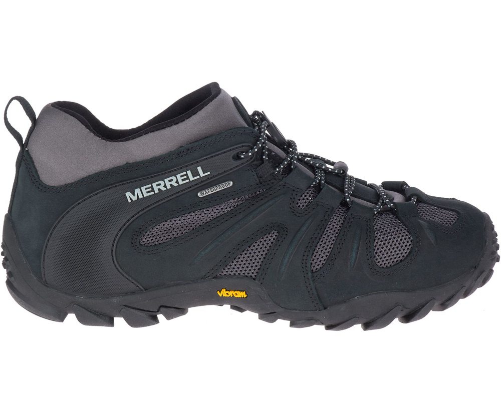 Buty Trekkingowe Merrell Męskie Czarne/Szare - Chameleon 8 Stretch Waterproof - 946312-FVJ